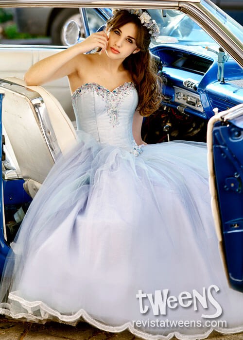 Vestido de 15 Celeste