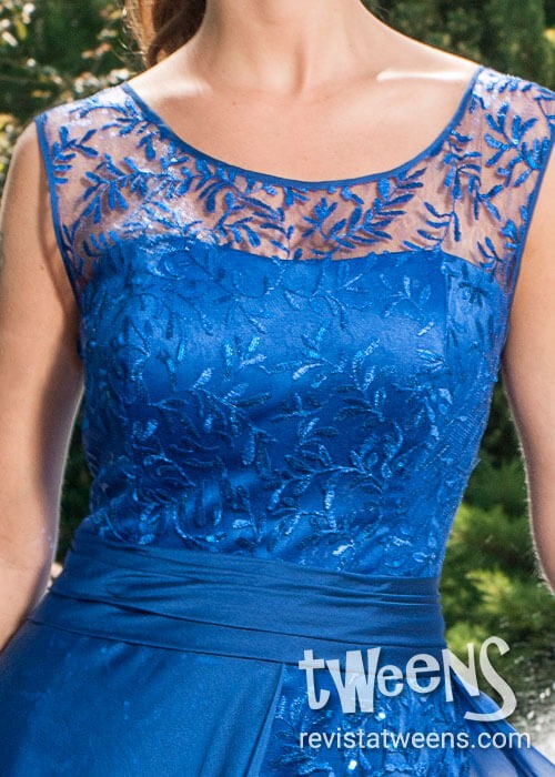 Vestido de 15 años azul largo