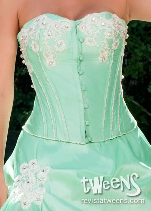 Vestido de 15 años verde