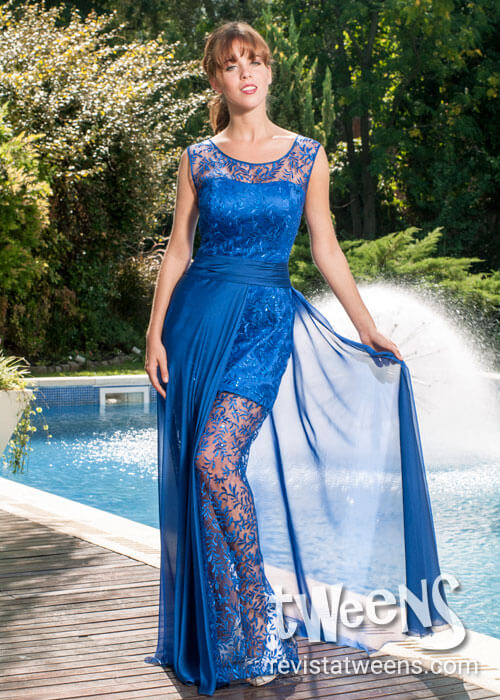 Vestido de 15 años azul largo - Isabel Montaño - Vestidos de quince Vestidos  de 15 Años - Revista Tweens