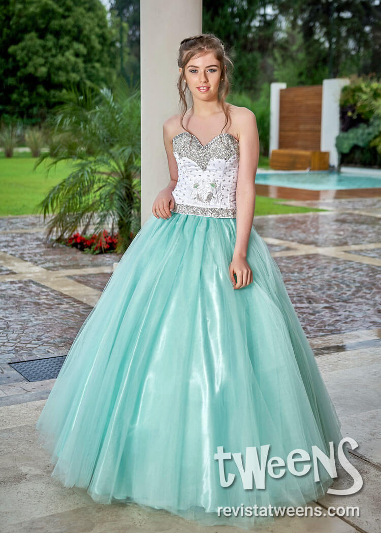 Gown Azul Aqua Vestidos De Xv Color Aqua Vestidos De Xv AÃ±os De Color - Main Image